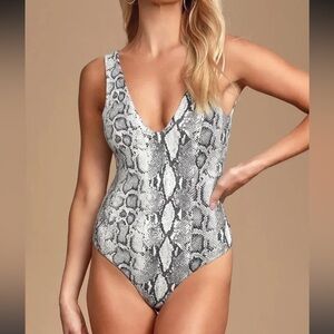 LuLu’s snakeskin python bodysuit
